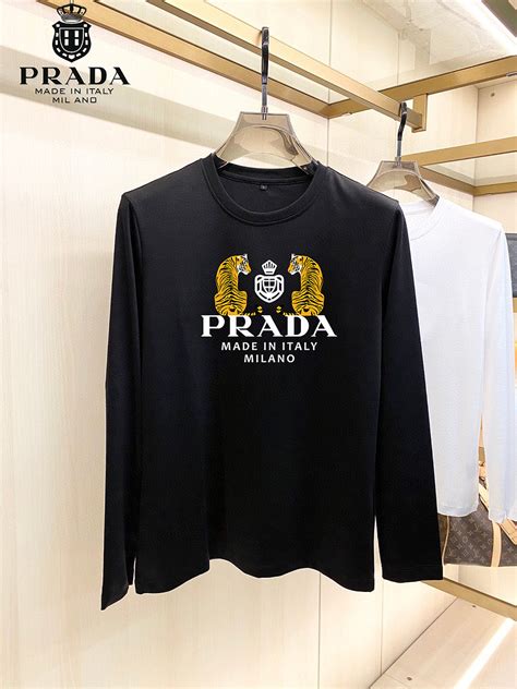 t shirt uomo prada|prada long sleeve t shirt.